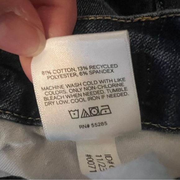 Express Cropped Flare Jeans Womens XL (18-20) High Rise Dark Wash Raw Hem FlexX‎ - Picture 11 of 11